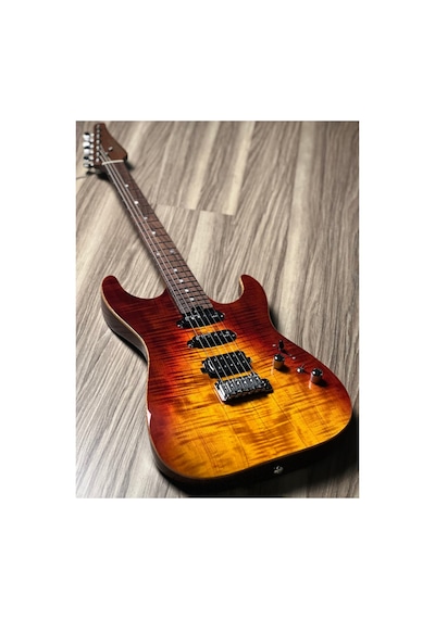 Soloking Ms-1 Custom 22 Hss Flat Top İn Fire Wakesurf With Rosewood Fb Jescar W/gigbag