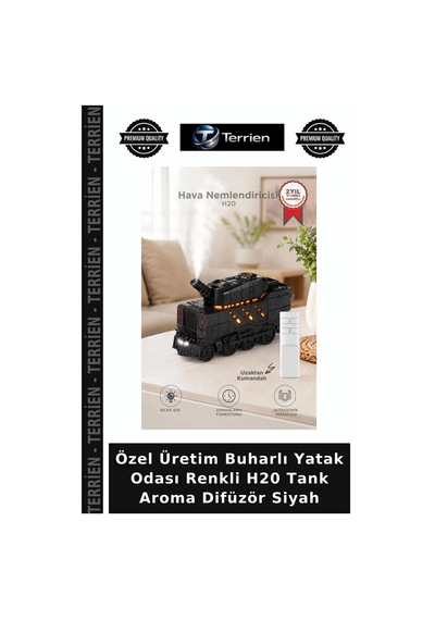 Özel Üretim Buharlı Yatak Odası Renkli H20 Tank Aroma Difüzör Siyah