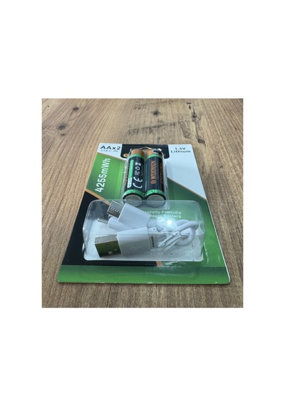 Şarjlı Kalem Pil 1.5v Aa Şarj Edilebilir Lityum Pil 4255mwh Usb-c Girişli, 2 Li Paket Şarj Kablolu