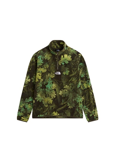 The North Face M Novelty Logo Glacıer 1/4 Zıp - Prınt Erkek Outdoor Çeyrek Fermuarlı Polar Üst Nf0a8jk8ss11 Yeşil
