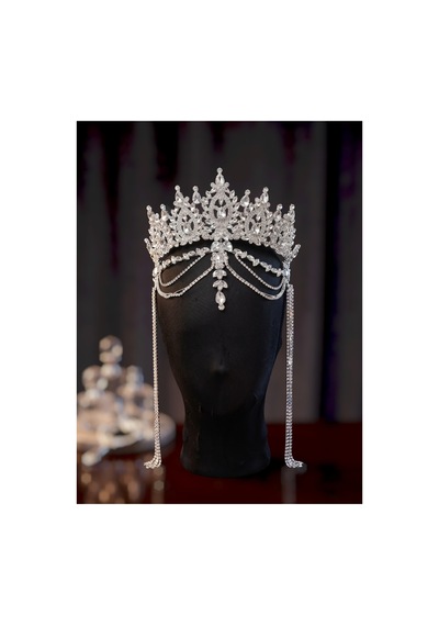 Diamond Veil Crown Alınlıklı Gelin,kına,nişan,söz,after,bride,party Taç Gümüş - 885835840 Gümüş