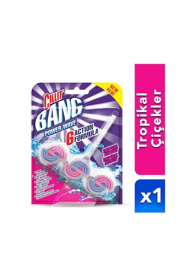 Cillit Bang Power Wave Tuvalet Temizleyici Blok Tropikal Çiçekler 39 G