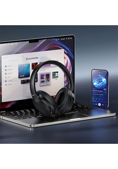 Recci REP-W59 Baron Serisi ANC Özellikli FM Destekli Ayarlanabilir Kulak Üstü Bluetooth Kulaklık