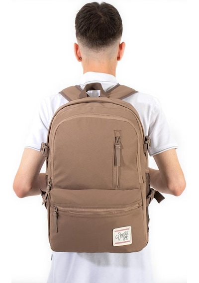 Ventis Unisex Okul Çantası Lise Ortaokul Sırt Çantası 43 30 Cm Ortopedik Sırt Çok Cepli Vnt3-c Kahverengi