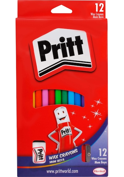 Pritt Mum Pastel Boya Crayon Karton Kutu Silinebilir 12 Renk 1433960 Çok Renkli
