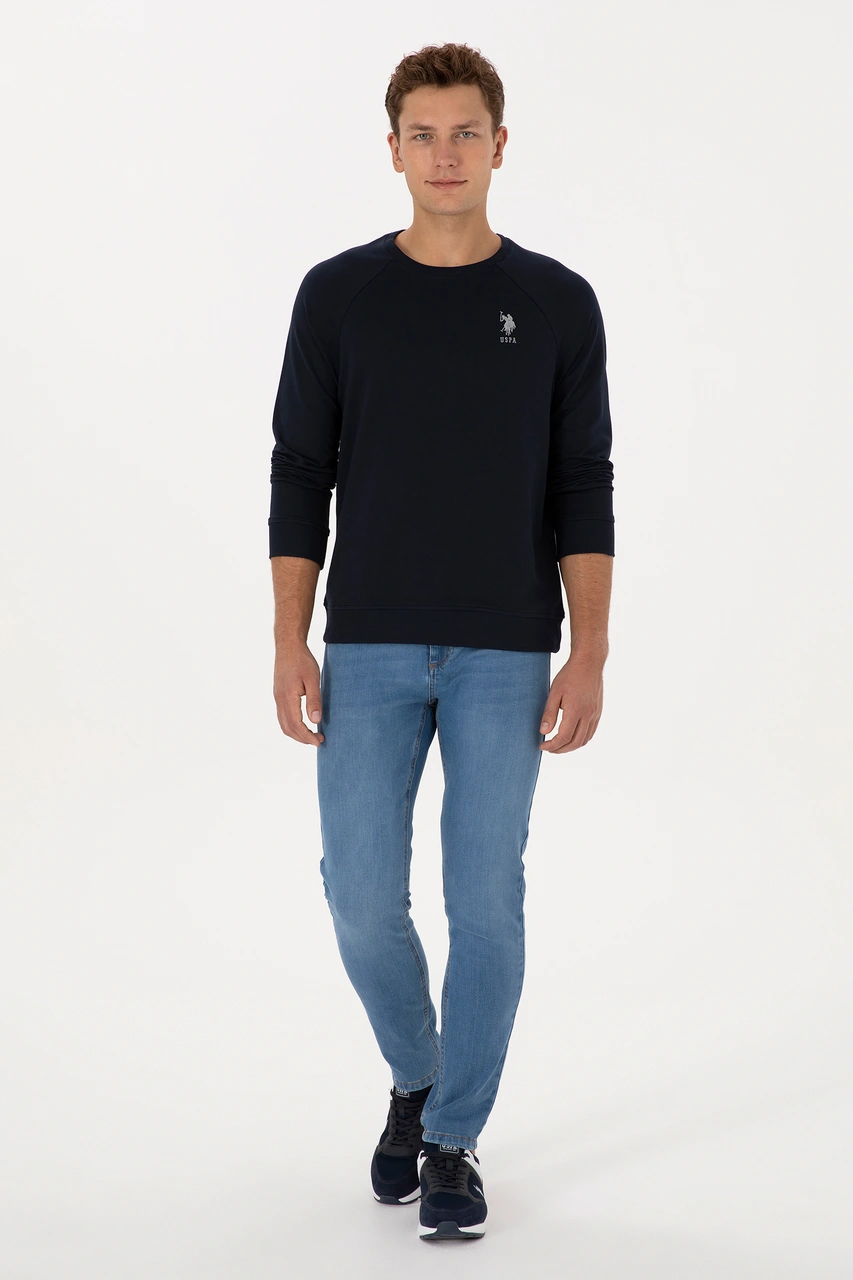 U.S. Polo Assn. Erkek Regular Fit Bisiklet Yaka Lacivert Basic Sweatshirt 50308103-VR033