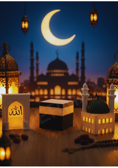 3'lü Ramazan Seti: Kabe, Mihrab Ve Cami Temalı Dekor 3'lü Set - 835880854