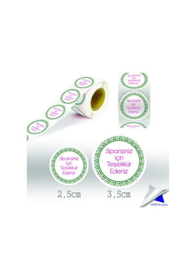 Sipariş Paketi Etiketi Sticker 2,5cm 40 Adet Baskes Model 7