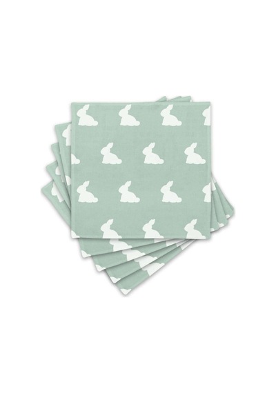 %100 Pamuk Müslin Bebek Omuz Bezi 5li - Mono Lapin Matcha Green Omzbez-05l-000mhg