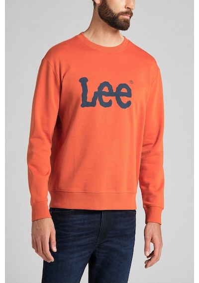 Lee Regular Fit Normal Kesim %100 Pamuk Sıfır Yaka Sweatshirt Turuncu