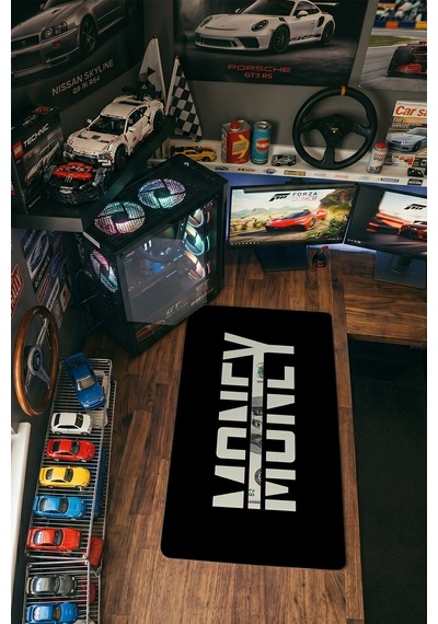 Money Siyah Minimal Tasarım 40x90 Cm Oyuncu Mousepad Kaymaz Taban Büyük Boy Mousepad