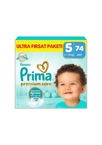 Bebek Bezi Premium Care 5 Numara 74 Adet Ultra Fırsat Paketi