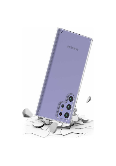Samsung Uyumlu Galaxy S22 Ultra Kılıf Full Şeffaf Sararmaz Kapak Renksiz
