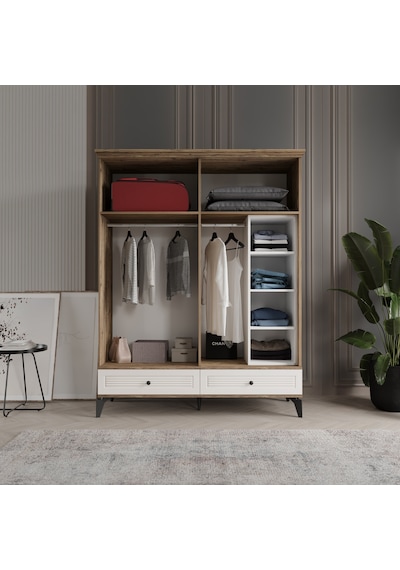 Beenal Nisa 4 Kapaklı Gardırop Dolap 160cm Atlantik Çam-aytaşı