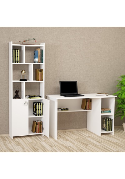 Kalenderdekor1 Kalender Dekor Avel Mayra 120 Cm Çalışma Masası Takımı Avem01 Beyaz