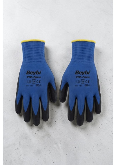 Pn5 Zebra Mavi Nitril İş Eldiveni 10/xl - 5 Çift 10 Adet Mavi - Siyah