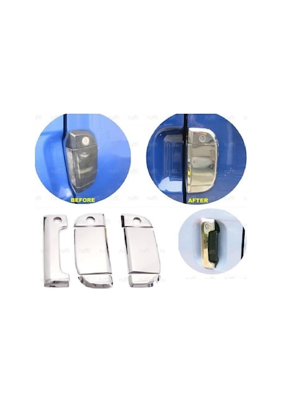 Ebal Otomotiv VW T4 Transporter Multivan Krom Kapı Kolu Seti 3 Kapı 1995-2003