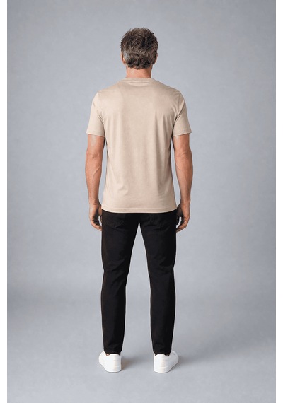 Bisse Bej Studio Bisiklet Yaka T-shirt Bsts26y26320 E07