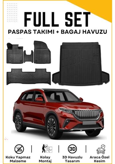 Togg T10x 2025 Model Birebir Uyumlu Bagaj Havuzu+paspas Seti