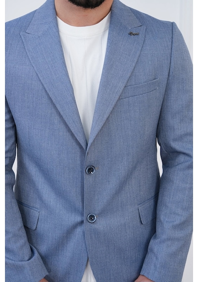Dupont Classics Dupont Keten Slim Fit 6 Drop Sivri Yaka Çift Yırtmaçlı Erkek Blazer Ceket Açık Mavi Dupont Classics Dupont Keten Slim Fit 6 Drop Sivri Yaka Çift Yırtmaçlı Erkek Blazer Ceket Açık Mavi
