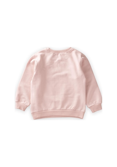 Cigit Çiçek Baskılı Pullu Sweatshirt 1-6 Yaş Pudra Pudra