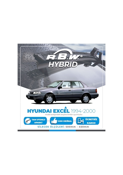 Rbw Hybrid Hyundai Excel 1994 - 2000 Ön Silecek Takımı - Hibrit