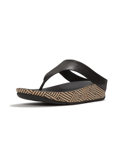 001 Black Terlik Kadın Diğer A4q-001/c15 Fitflop Lulu Lux Graphic-weave Leather Toe-post siyah