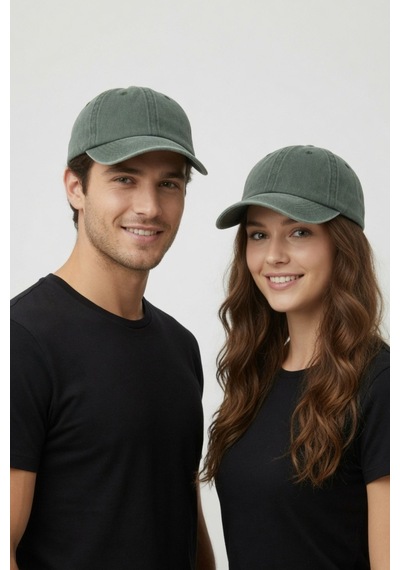 Mollycrush Unisex Haki Yıkamalı Kot Beyzbol Şapkası Ayarlanabilir Outdoor Spor Kep Haki