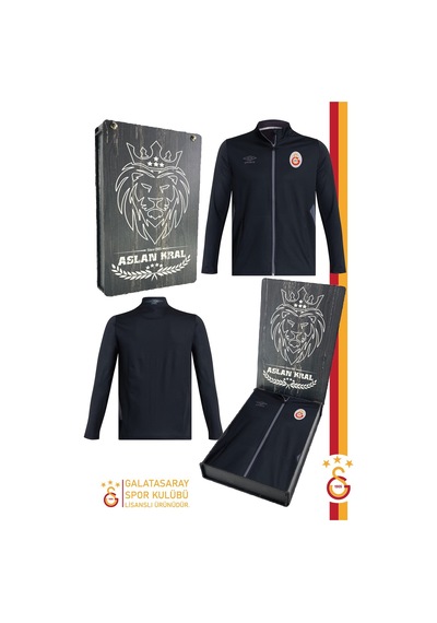 Galatasaray Tam Fermuarlı Dik Yaka Sweat Ahşap Kutulu 001