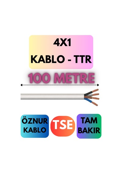 Öznur 4x1 Ttr Kablo Metre Seçenekli Beyaz - 100 Metre