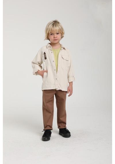 Xo Kids Erkek Çocuk Gömlek 1-4 Yaş 2551 Taş Rengi