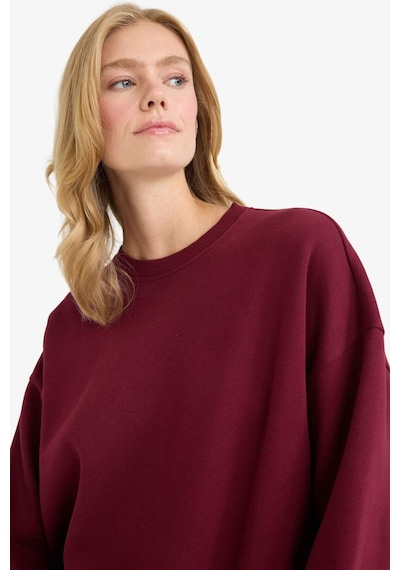 Defacto Oversize Geniş Kalıp Bisiklet Yaka Basic Düz Kalın Sweatshirt F9628ax25aubr115 Bordo Defacto Oversize Geniş Kalıp Bisiklet Yaka Basic Düz Kalın Sweatshirt F9628ax25aubr115 Bordo