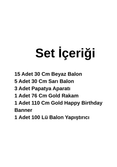 1 Yaş Papatya Temalı Beyaz Sarı Papatya Balon Gold Rakam Gold Banner Doğum Günü Seti Çok Renkli