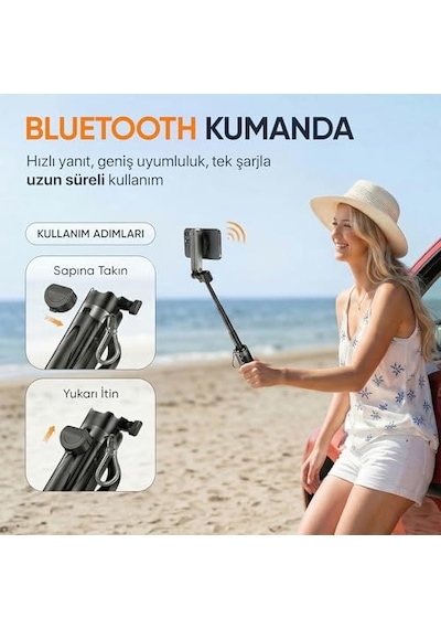 Katlanabilir Çok Fonksiyonlu Selfie Vlog Uzaktan Kumandalı 4 In 1 Ios Diğer