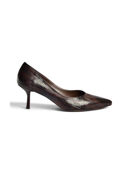 Fox Shoes Z676070007 Kahverengi Yılan Baskılı İnce Topuklu Kadın Stiletto Ayakkabı