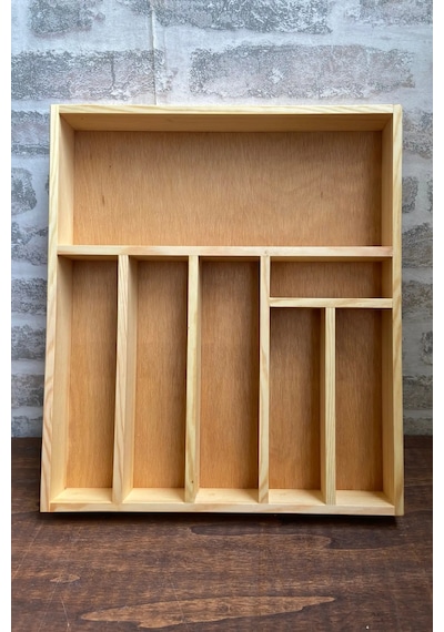 35x40 Cm Ahşap Kaşıklık Çekmece İçi Yemek Takımı Ve Servis Gereçleri Düzenleyici Organizer