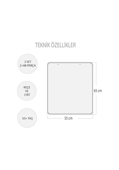 2 Set - 88 Parça Tox Rakamları Öğreniyorum Keçe Duvar Panoları .