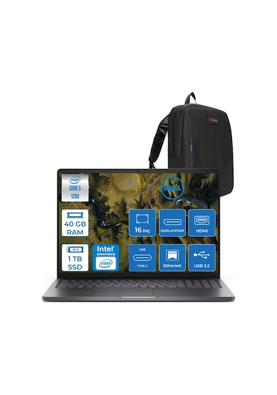 Dell Pro 16 XCTOPRO16UI5F14 Core 5 120U 40 GB 1 TB SSD 16" Ubuntu Dizüstü Bilgisayar + Çanta Dell Pro 16 XCTOPRO16UI5F14 Core 5 120U 40 GB 1 TB SSD 16" Ubuntu Dizüstü Bilgisayar + Çanta