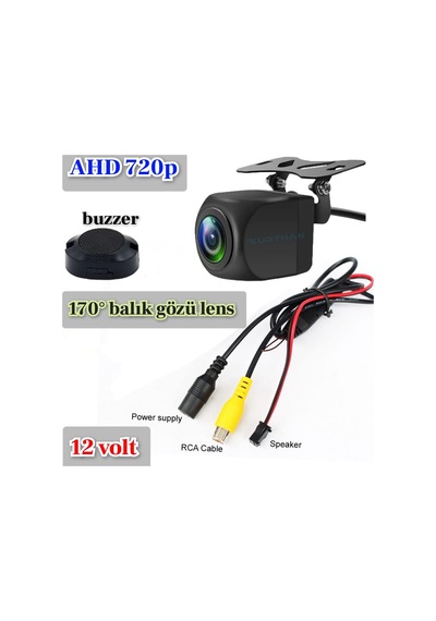 Buzzer Ahd 720p Adas Park Kamerası 170'' Lens 1 Mp Sesli İkaz 12v