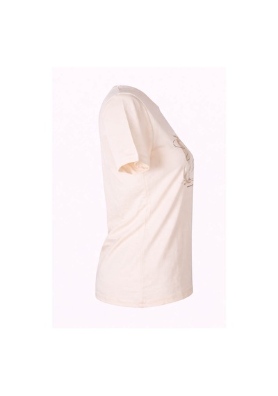 Trender 26yl71595006 Bej Kadın T-shirt Sonbahar Baskı Bej