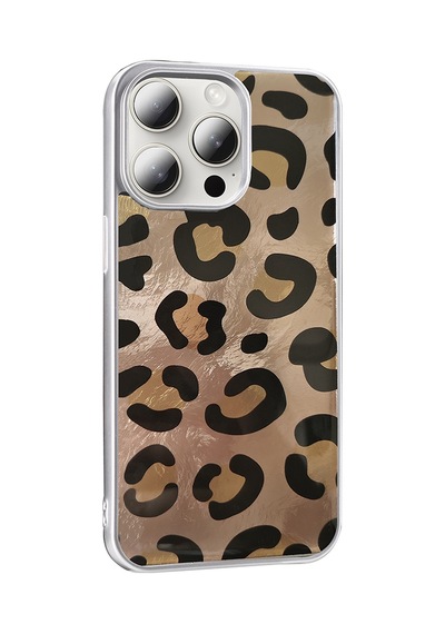 Apple     Uyumlu iPhone 14 Pro Max Kılıf Desenli Zore Mep Kapak Gold Leopar