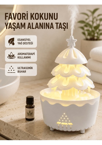 250 Ml Şans Ağacı Hava Nemlendirici Çok Renkli Işıklı Aroma Cihaz