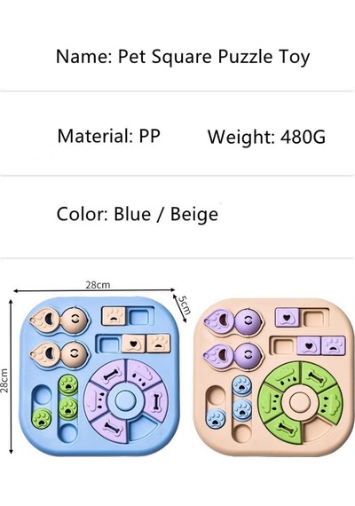 Tineke Paw Pro Köpek Zeka Oyuncağı Ödül Mamalı İnteraktif Puzzle Aktivite Ve Eğitim Oyuncağı Mavi