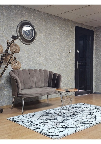 İkili Papatya Çay Seti Koltuk Krom Sivriltme Ayak, Balkon, Salon, 001