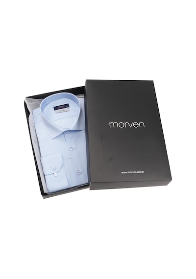 Morven Slim Fit Düz Sert Yaka Uzun Kollu Gömlek 99mc004002302 Mavi
