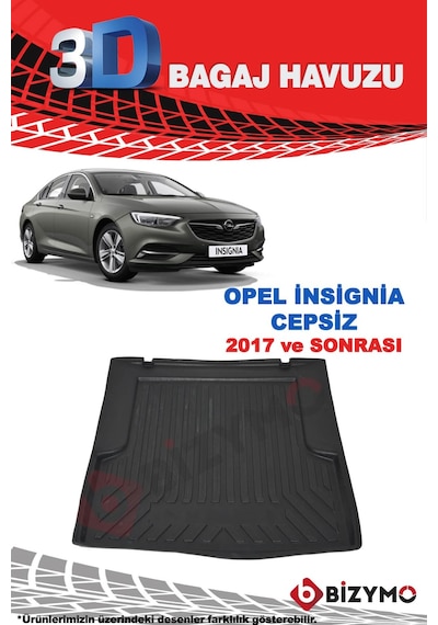 Opel İnsignia Cepsiz 2017 ve Sonrası 3D Bagaj Havuzu Bizymo