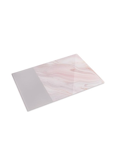 Flora Cam Kesme Tahtası, Temperli Isıya Kırılmaya Dayanıklı Kesim Panosu 25x35 Cm Vizon Mermer Desen Vizon