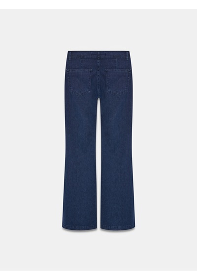 Dilvin 72309 Dikiş Detaylı Flare Jean-lacivert