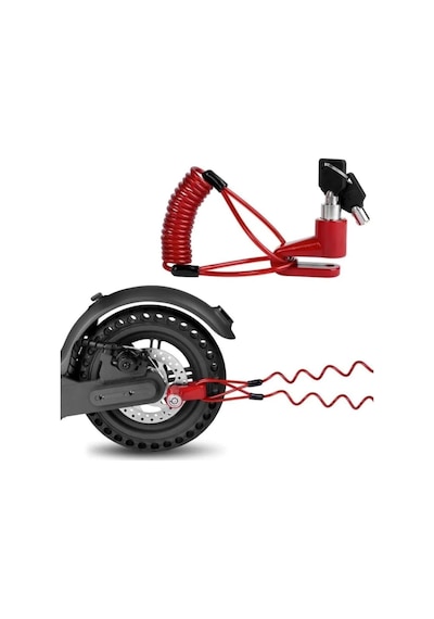 2'li Güvenlik Seti Disk Kilidi + Spiral Çelik Halat Scooter Bisiklet Motosiklet İçin Üstün Koru Diğer