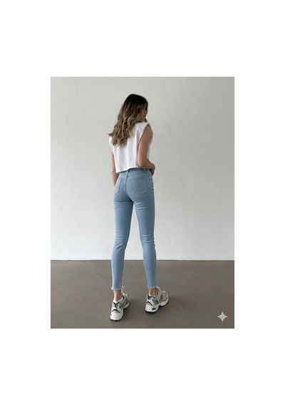 Zdnjeans Dar Paça Kot Pantolon Orta Mavi